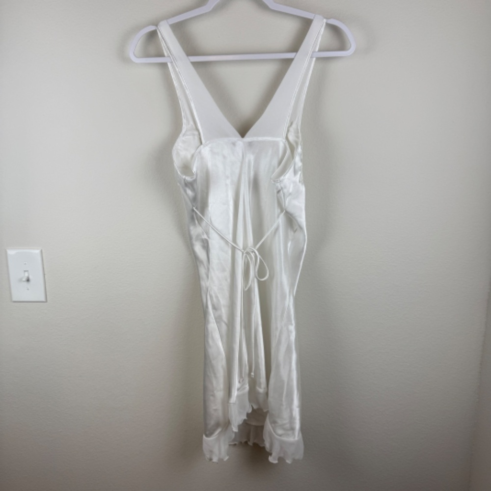 LINEA DONATELLA Chemise White Beaded Nightgown Wedding Romantic / Size Medium - Picture 8 of 12